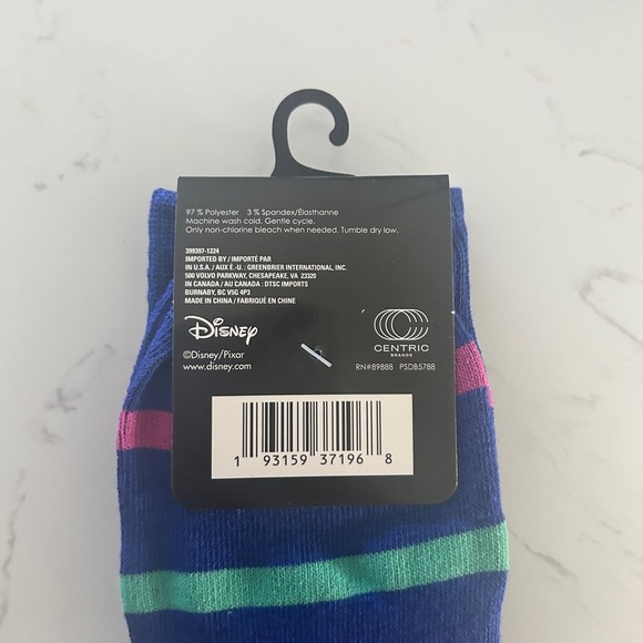 Disney Pixar Buzz Lightyear Striped Crew Socks (Unisex, Size: 6–12)- NWT - Picture 5 of 6